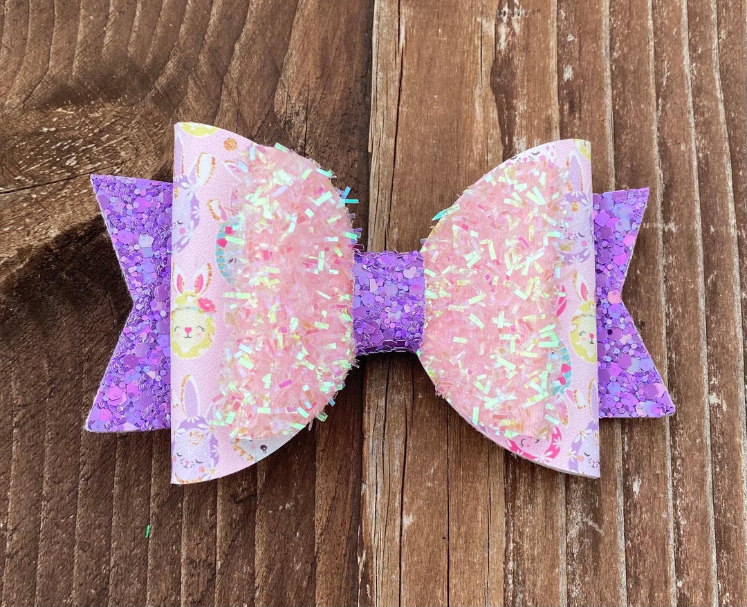 Pastel Hair Bow, Easter Bunny Bow, Easter Gifts, Toddler Hair Bows