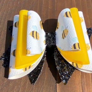 Queen Bee Bow, Triple Stacked Bow, Big Bow, Girls Hair Bow, Bee Bow, Honey Bee Bow, Jelly Bow, Glitter Bows, Unique Hair Bow, Hair Bow