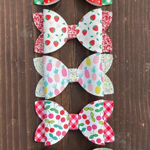 Fruit Bows, Strawberry Hair Bow, Summer Hair Bows, Toddler Hair Bows, Girls Hair Bows, Watermelon Bow, Pineapple Bow