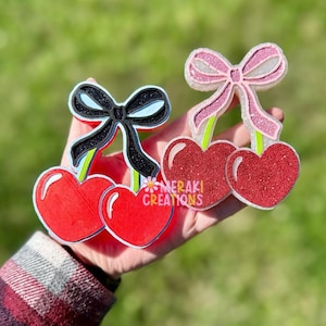 Coquette Bow Cherry Cherries Car Freshie Freshy - Cherries with Bow car air freshener, Car Scent, Air Freshener