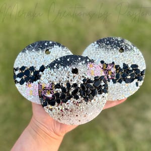 Black and Gold Glitter Geode Car Freshie Freshy - Car Scent, Air Freshener