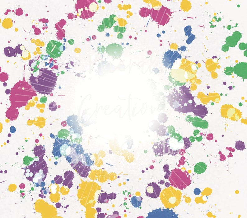 Colorful Paint Splatter 20oz Sublimation Tumbler File DIGITAL Etsy