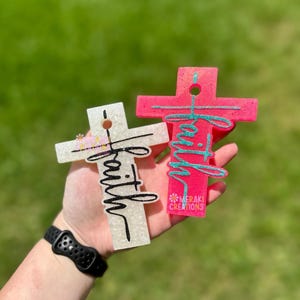 Faith Cross Car Freshie Freshy - Religious Car Scent, Air Freshener