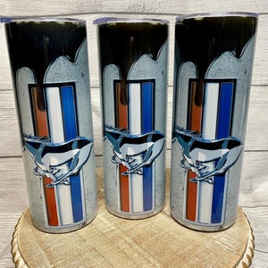 SELLING AS IS - Mustang - blooper design - 20oz insulated tumbler