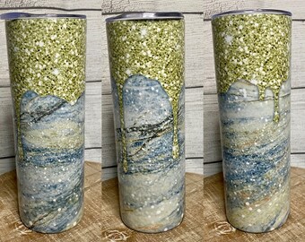 Glitter Marble 20oz Insulated Tumbler