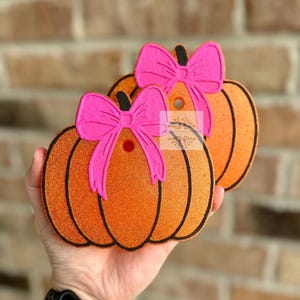 Coquette Bow Pumpkin Car Freshie Freshy - Pumpkin with Bow Car Air Freshener, Car Scent, Air Freshener