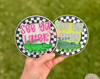 See Ya Later Alligator Car Freshie Freshy - Checker Print Gator Car Scent, Air Freshener