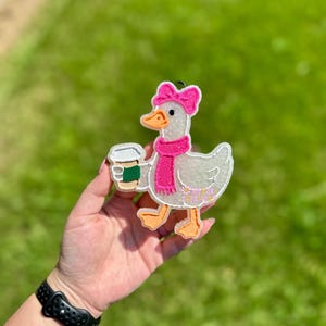 Fall Goose with Bow Car Freshie Freshy - Coffee Winter Goose Car Porch Goose, Duck with Bow Car Air Freshener, Car Scent, Air Freshener