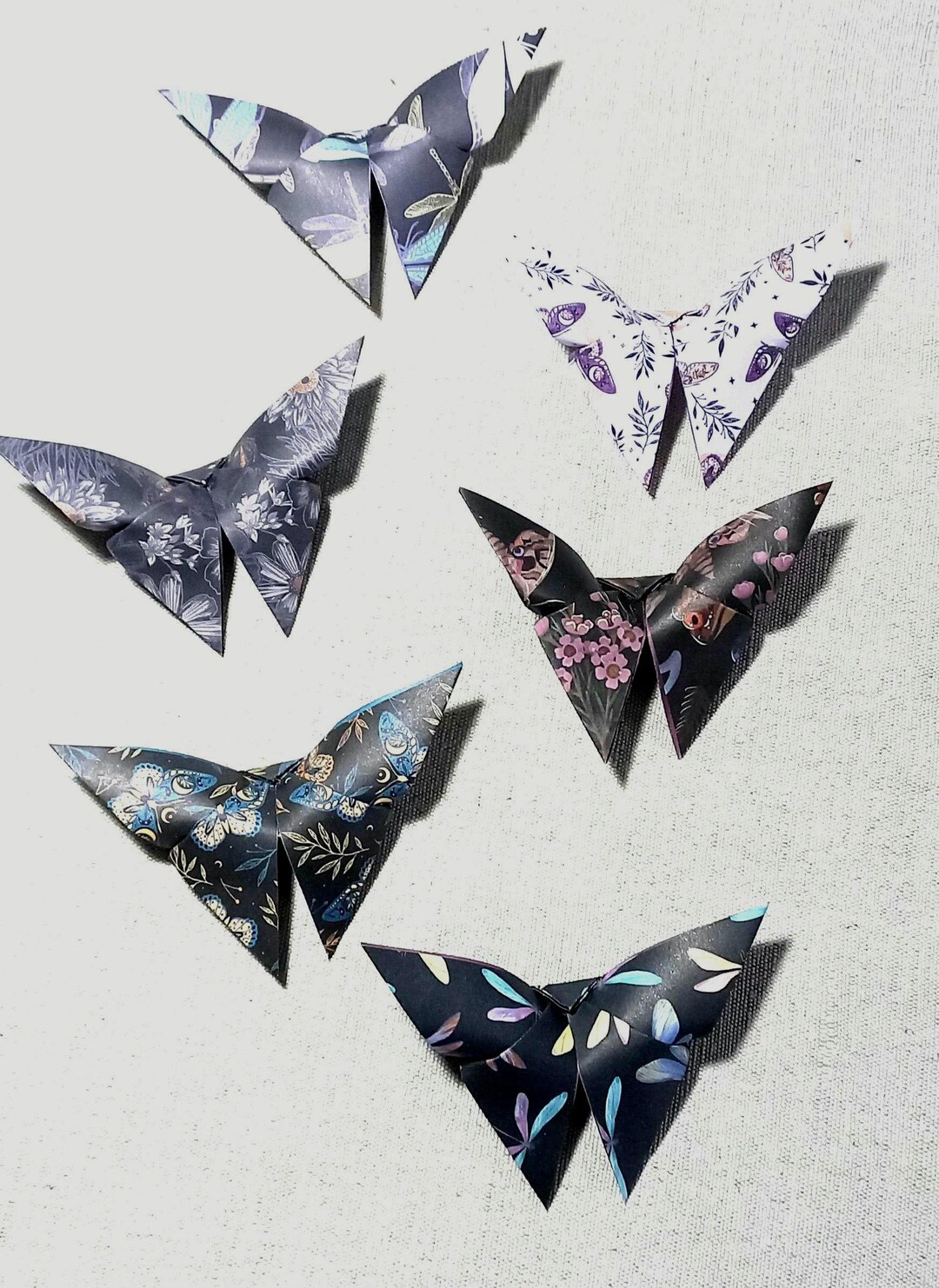 Origami Moth Pattern Set of 6 Origami Moths, Paper Moths, Lucky Charms - Etsy