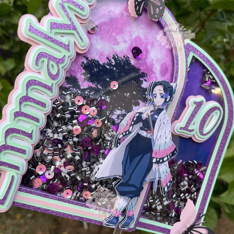 Butterfly Girl Cake Topper, 3d Cake Topper, Shaker Cake Topper, Shaker With Lights Cake Topper