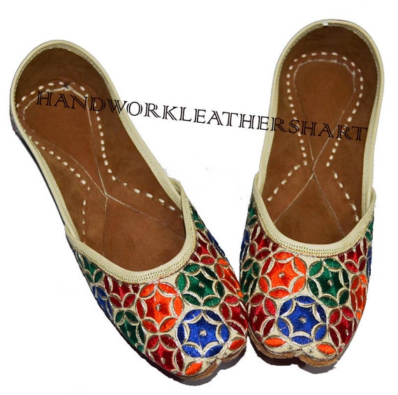 Ethnic Wear Leather Art Shoes Leather 