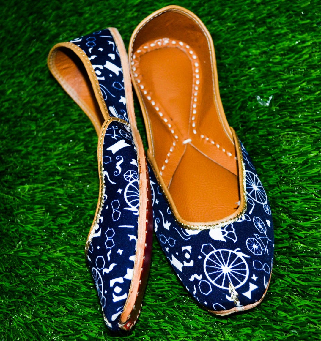 Leather Shoes Blue Color Shoes Handmade Shoes Printed Etsy