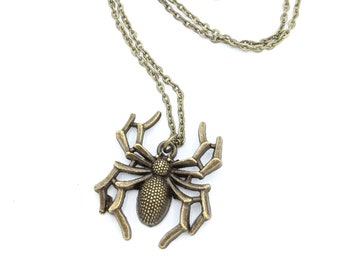 HENRYKA Collana Ragno Tarantola In Argento 925 – Gioiello A Tema Insetto, Gotico, Regalo Halloweeen