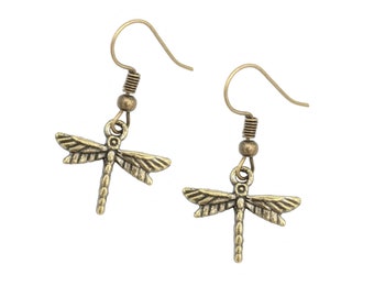 Small Dragonfly Earrings for Women, Insect Earrings, Dragonfly Gifts, Dragonfly Charm Jewelry, Cottagecore Earrings, Bug Jewelry, Witchy