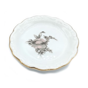Vintage Jewelry Trinket Dish for Rings, Sepia Rose Bavarian Dish, Unique Gift for Her, Johann Haviland German Porcelain, 1940&#39;s MCM Decor