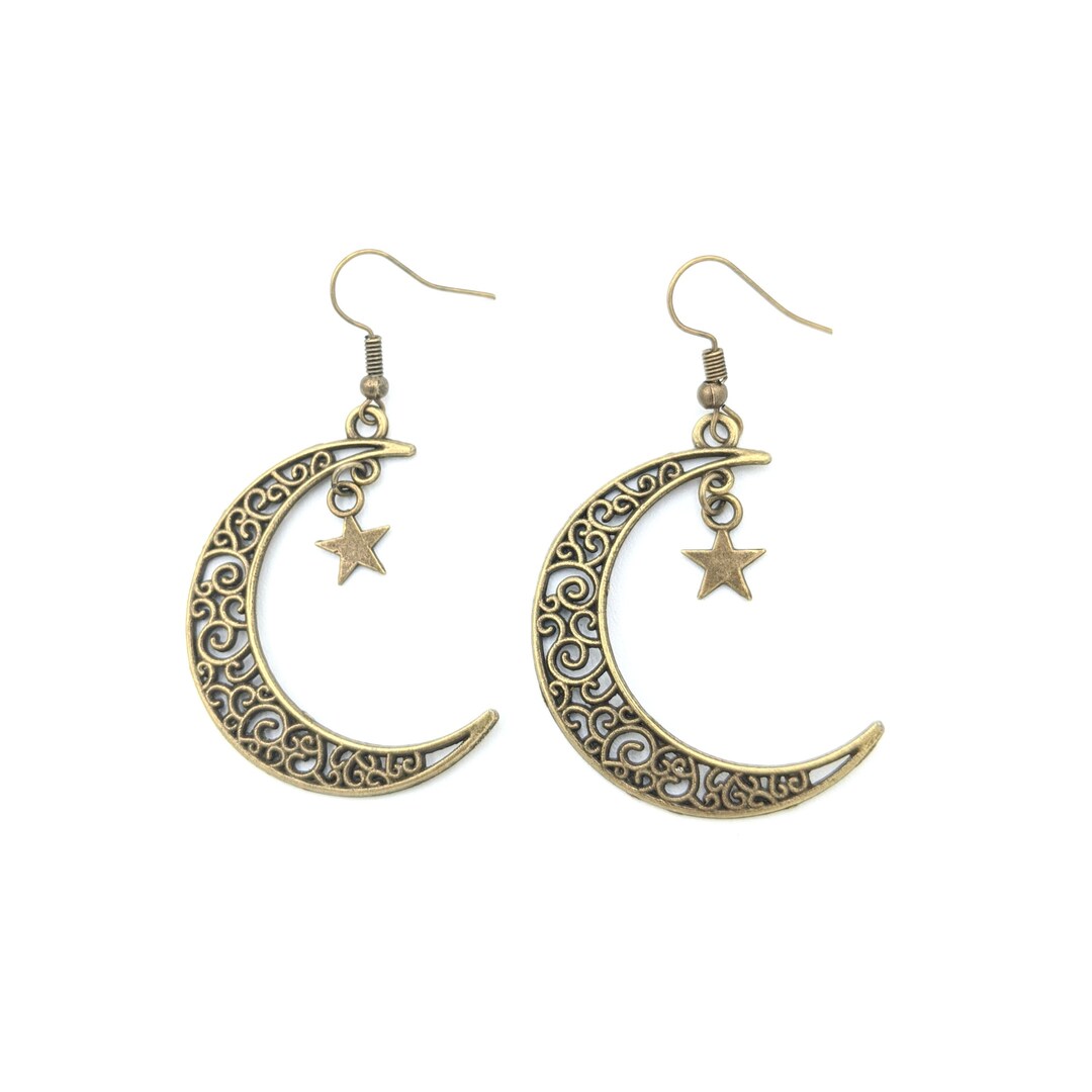 Moon Dangle Earrings for Women Star Earrings Dangle - Etsy