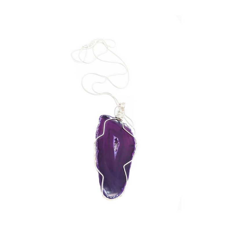 Druzy Agate Pendant Witchy Necklace Crystal Hippie Necklace Gift for Her Boho Necklace Smooth Agate Necklace Raw Gemstone Necklace