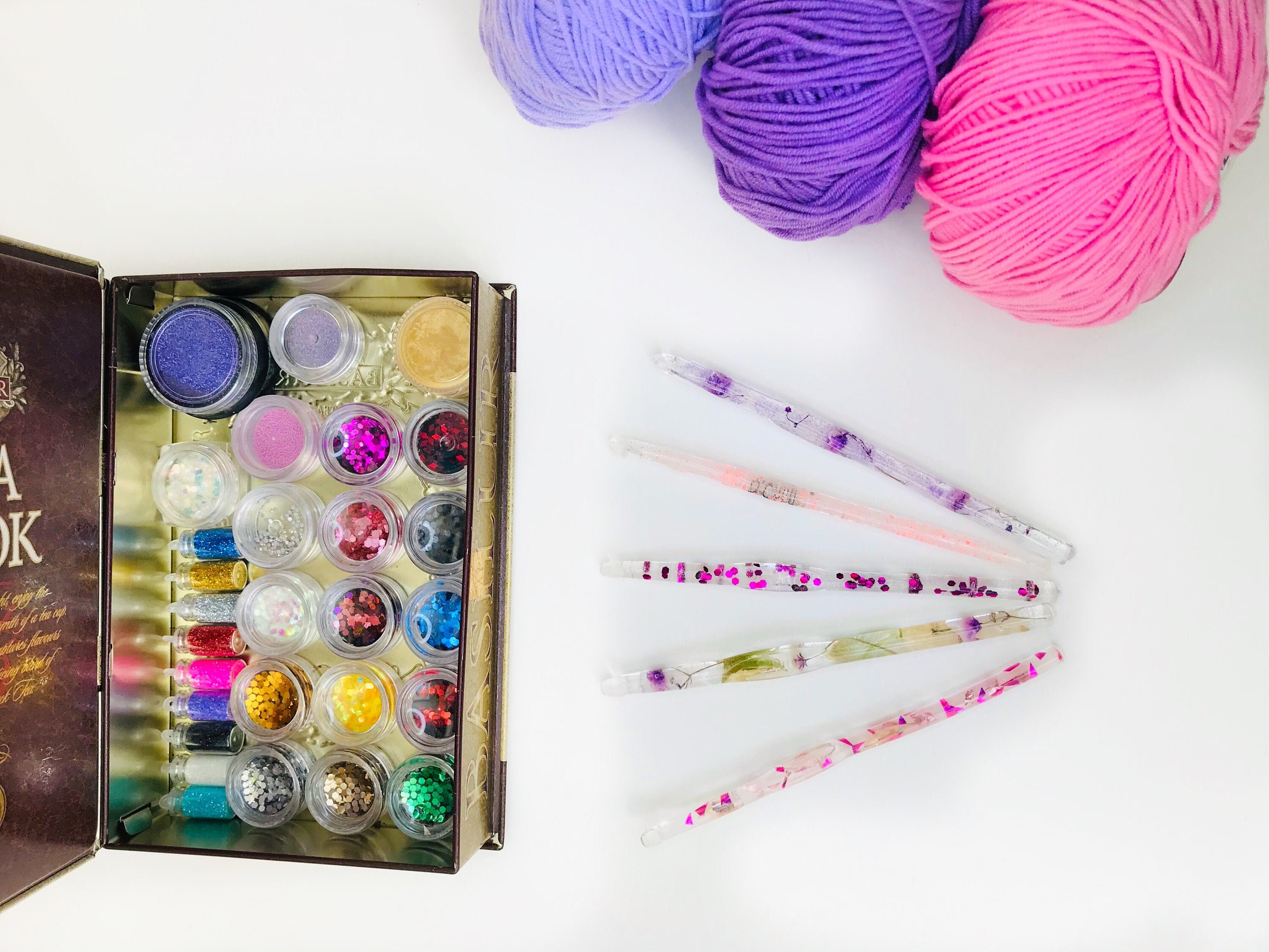 Resin crochet hook set of 5 Etsy