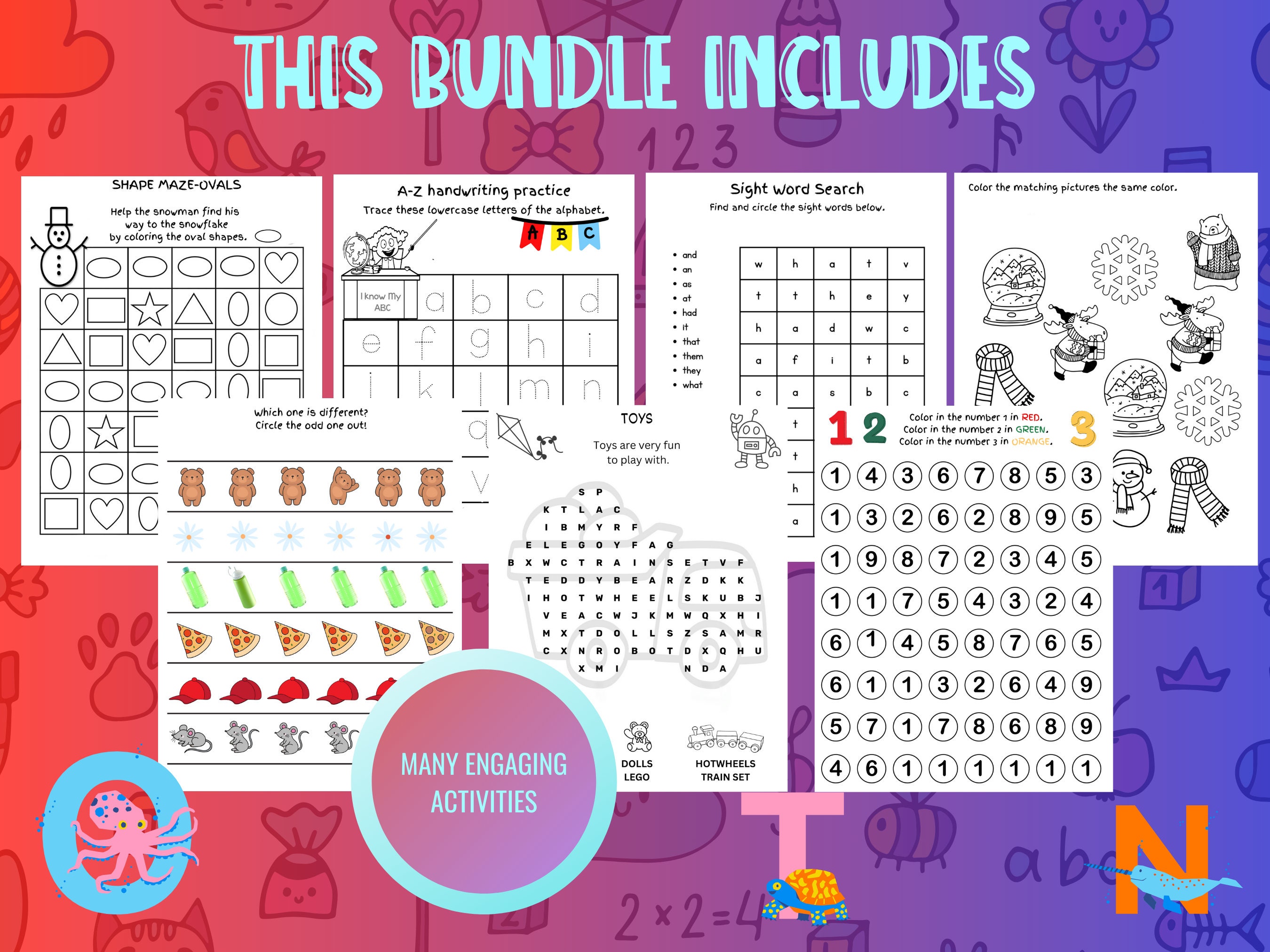 Kids Printables, Kids Activity Worksheets, Kindergarten Activities ...
