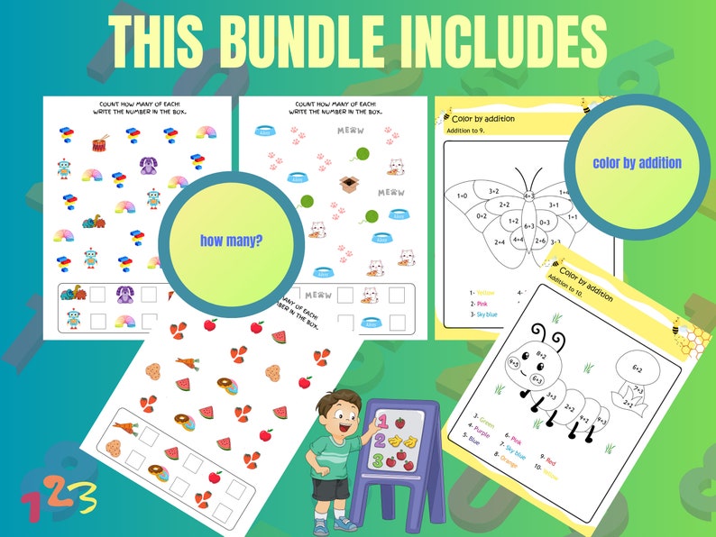 Kids Counting Activity, Kids Printable, Number Worksheets, Kids ...