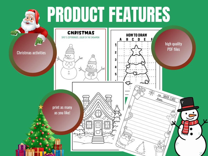 Christmas Activity Bundle | Kids Christmas Games | Christmas Coloring ...