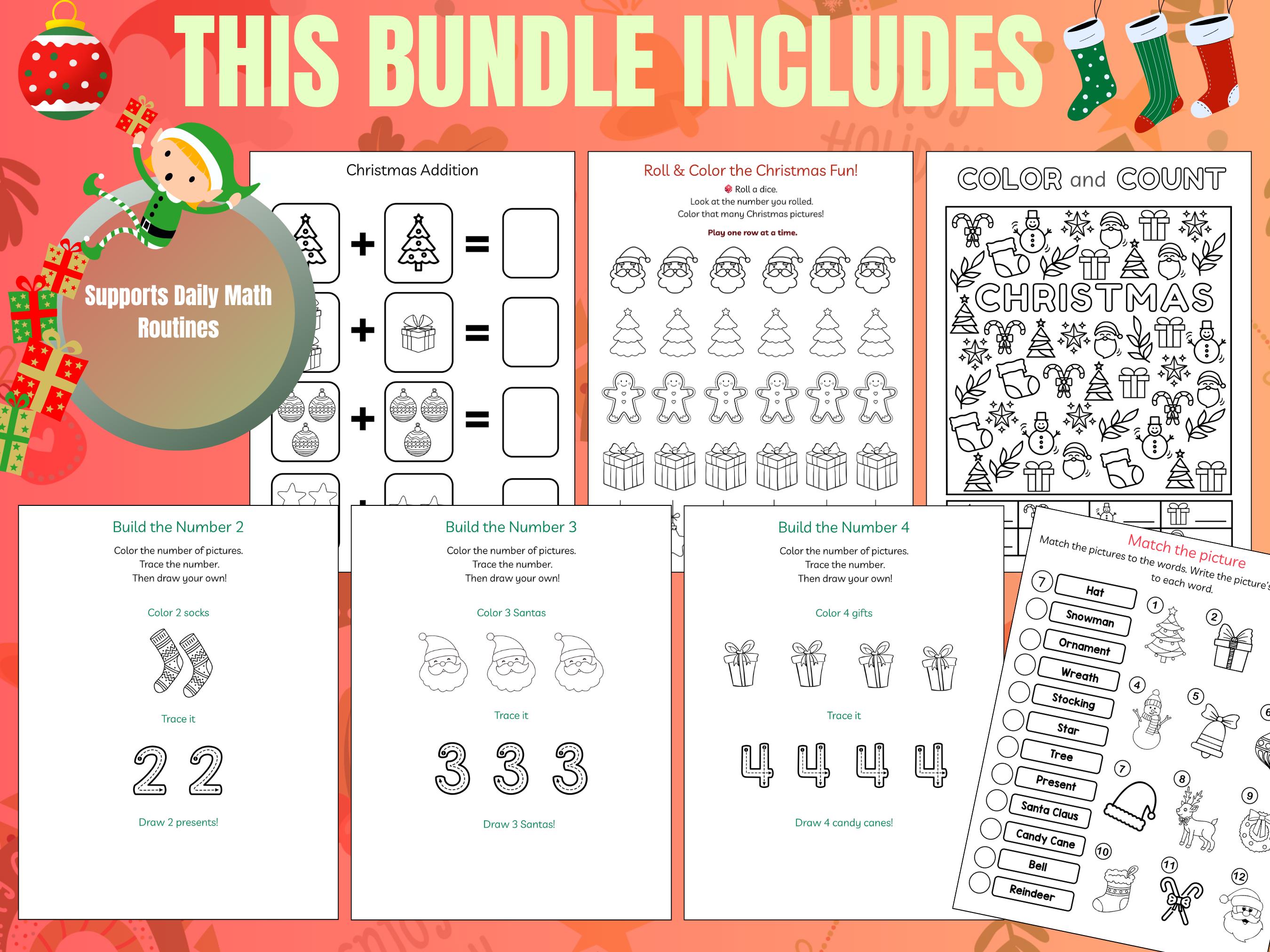 Christmas Math Activities | Christmas Pre-k & Kindergarten Printable ...