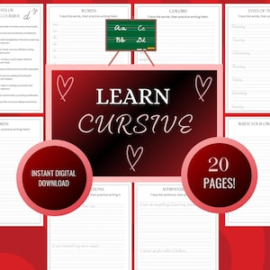 Cursive Writing Practice: 20-Page Handwriting Activity (Digital Download)