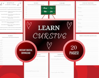 Cursive Writing Practice | 20-Page Handwriting Activity (Digital Download)