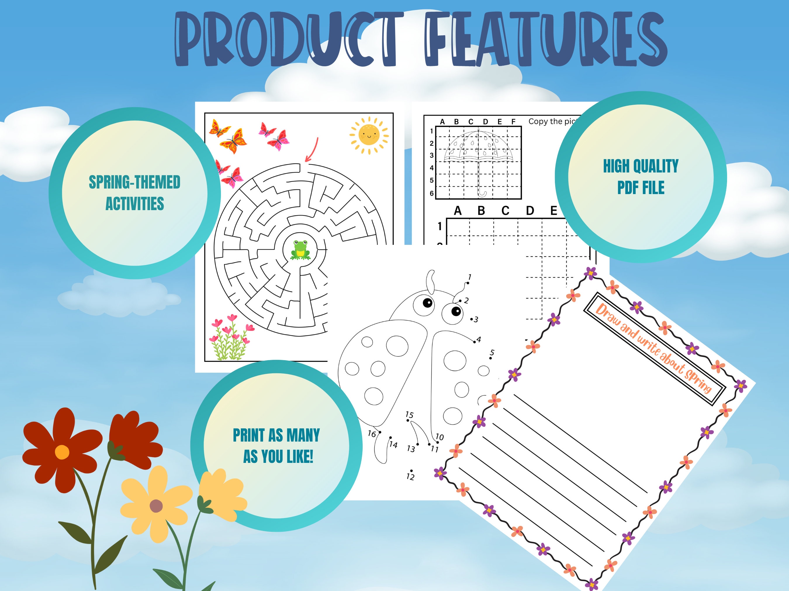 Spring Activity Printable, Kids Spring Activities, Spring Coloring ...