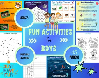 Boys Coloring, Kids Activities, Printable Activities for Boys, Boys Activity Worksheets, Word Search, Scavenger Hunt, Games, Mazes