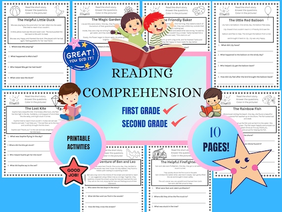 1st Grade Reading Comprehension Worksheets | Stories with Questions (PDF Downloadable)