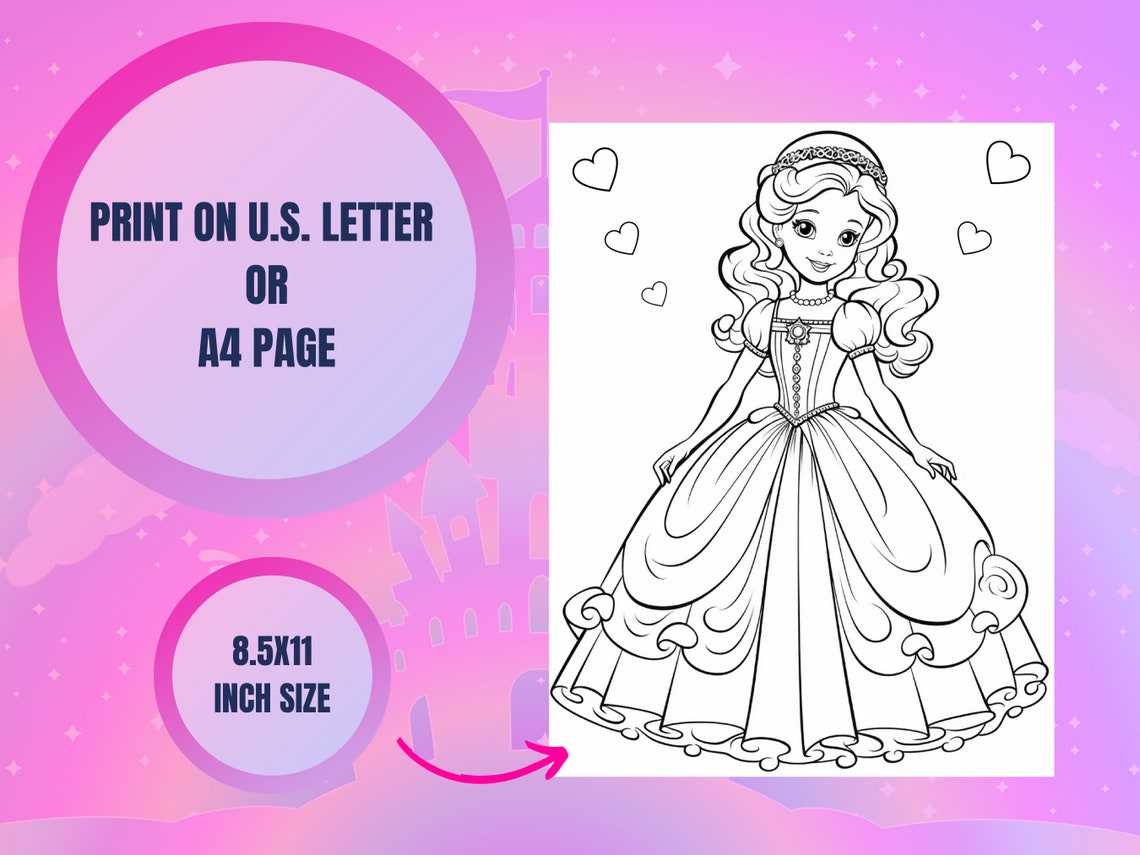 Princess Coloring Pages, Princess Printables for Kids, Girls Coloring ...