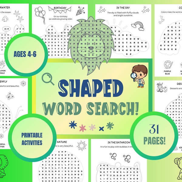 Word Search for Kids, Word Search Puzzles, Sight Words, Pre-K Learning, First Grade Word Search, Homeschool Worksheets