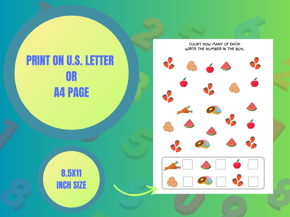 Kids Counting Activity, Kids Printable, Number Worksheets, Kids ...