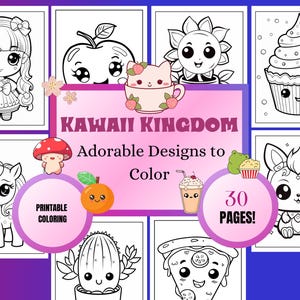 Kawaii Coloring | Kids Coloring Pages | Cute Coloring Designs | Kawaii Printable (Digital Download)