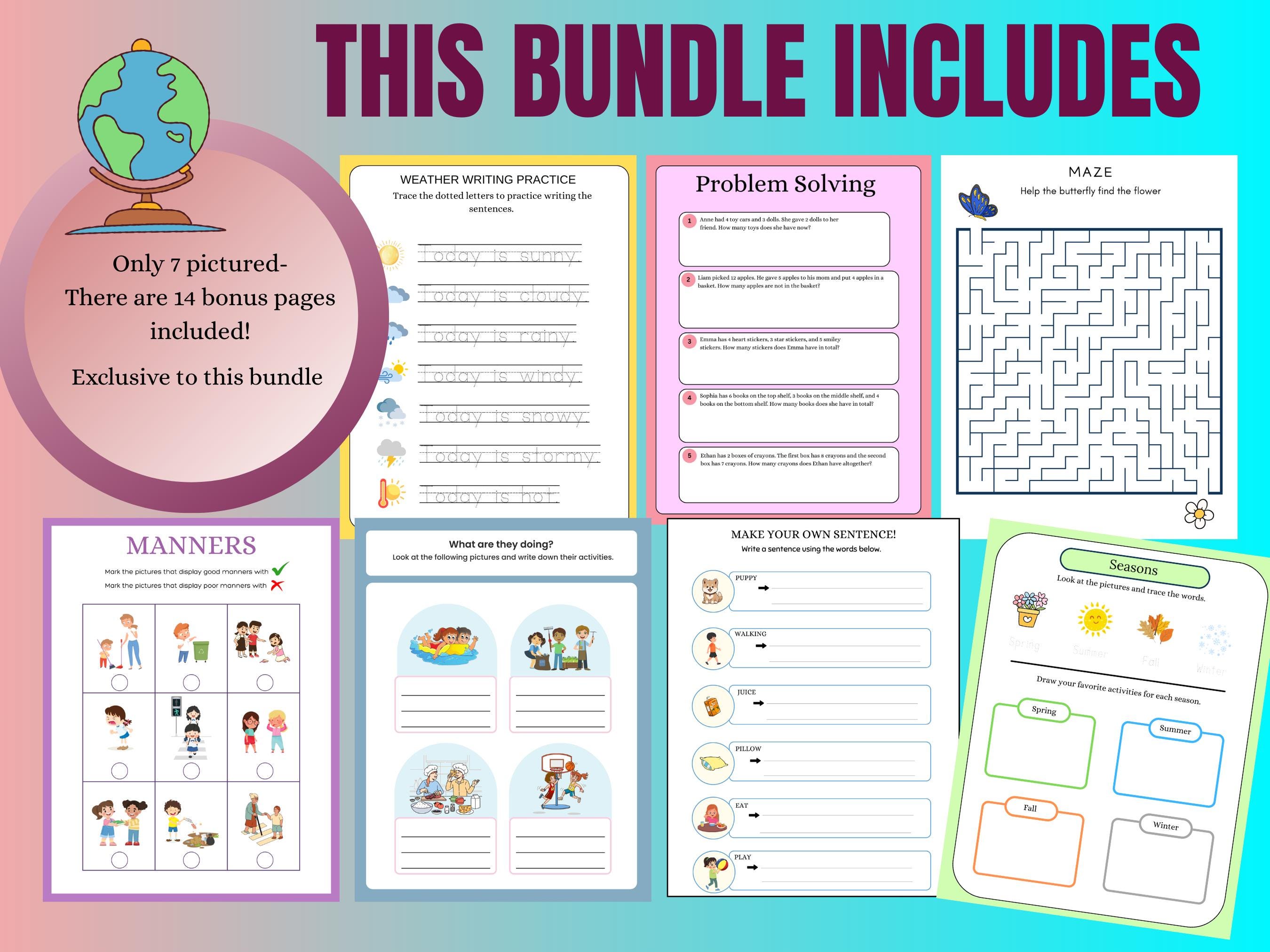 1st Grade Reading & Math Worksheets | 160 Printable Activities for Kids ...