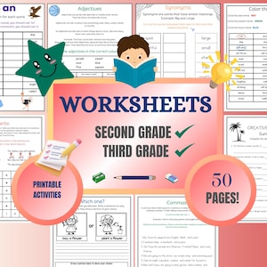 2nd–3rd Grade ELA Worksheets, Back to School Literacy Activities, Reading & Writing Practice, Homeschool Printables for Kids