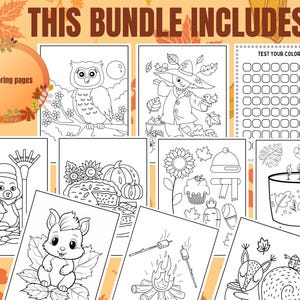 Cute fall coloring, autumn coloring pages