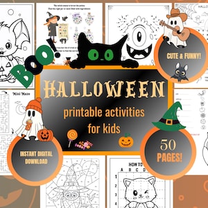 Halloween Activity, Halloween Printable, Kids Halloween Activities, Kids Activity, Halloween Coloring, Fun Halloween Games
