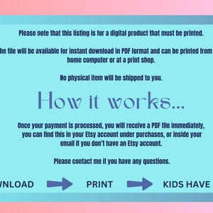 Digital download, printable PDF