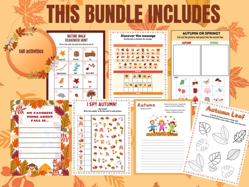 fall printable, kids' activity