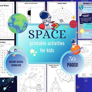 Space Activity Printable for Kids | Space Coloring | Mazes & Fun Facts (PDF Download)