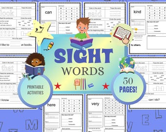 Sight Words Worksheets | Kids Handwriting & Spelling Activity (Digital Download)