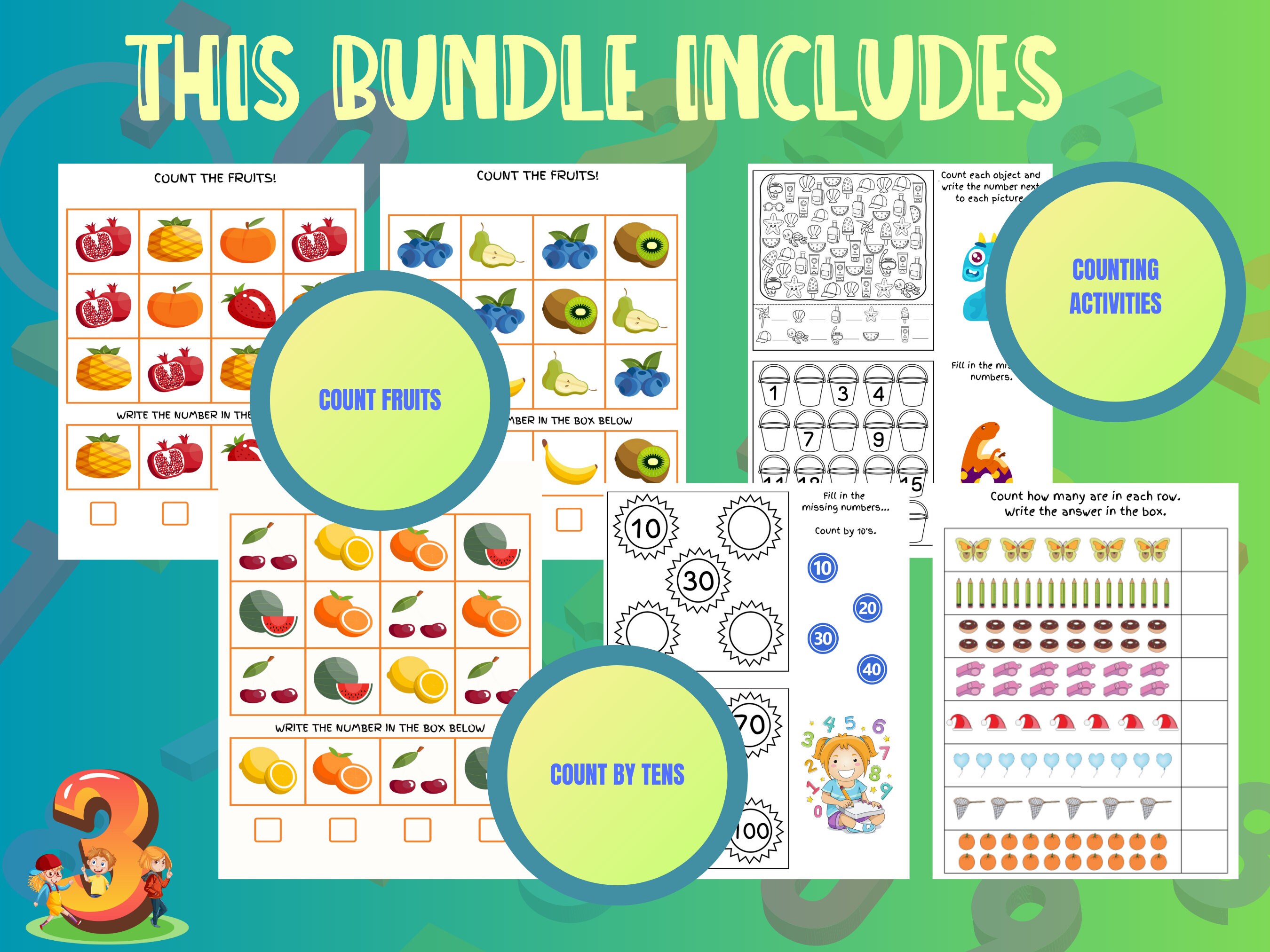 Kids Counting Activities, Preschool Math, Counting Activity, Learn to ...