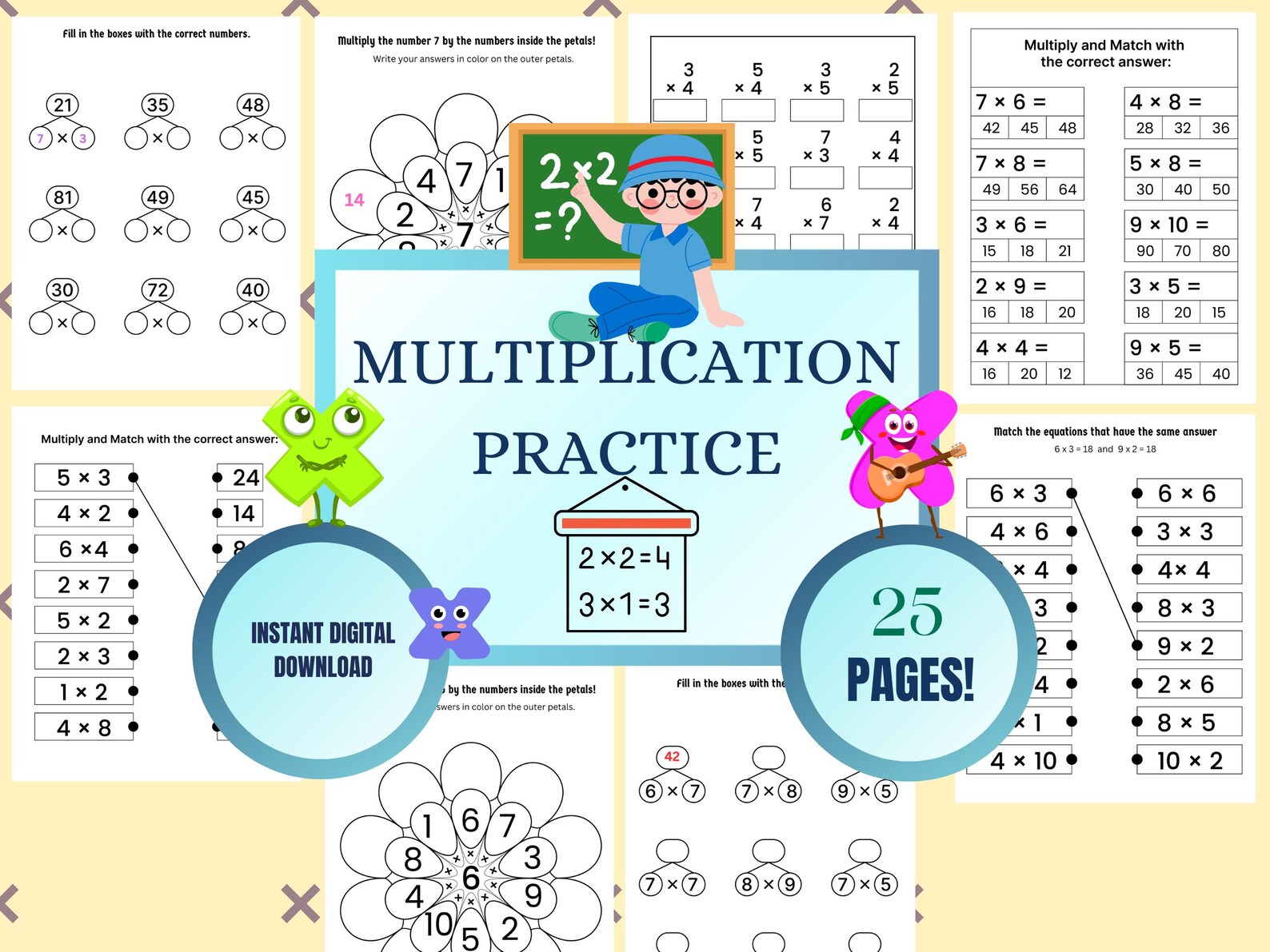 Multiplication Worksheets, Math Drills, Learn Times Table ...