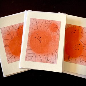 Abstract Poppies Greetings Hand-Painted Cards with Envelopes - Pack of 6