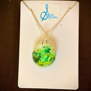 Green Tie Dye Astrological Sign Pendant Necklace