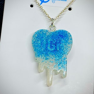 Princess Poison Apple “Ugh” Blue & White Pendant Necklace Statement Pastel Goth Sparkly Gifts Fairytale Fantasy Cute