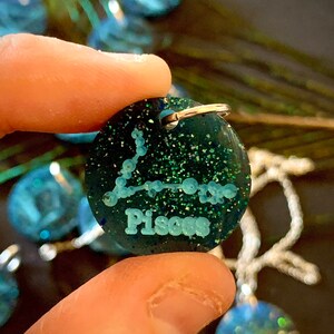 Galaxy Blue Astrological Sign Pendant Necklace