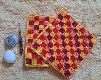 Potholders Autumn Squares
